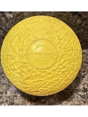 Vintage 1975 Wham-O Mfg Yellow Textured Ball 3" Rare Retro Toy